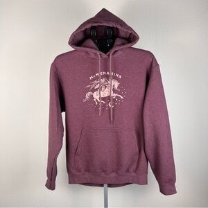 Unicorn Graphic Hoodie Port & Company Core Fleece Mauve Purple Size M